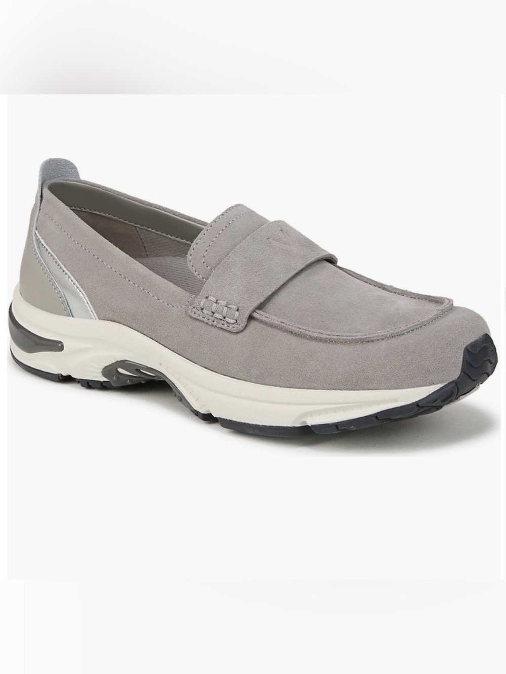 Vionic 23Walk Grey Suede Orthotic Walking Arch Support Comfort Loafer NWOT